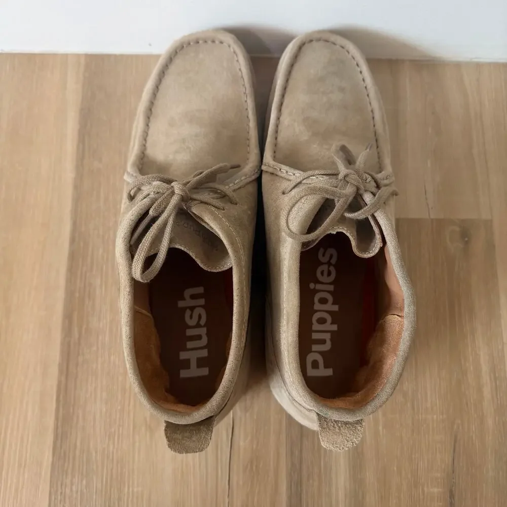 Men’s Hush Puppies Bridgeport Taupe Suede Chukka Boot Size 13 Wide